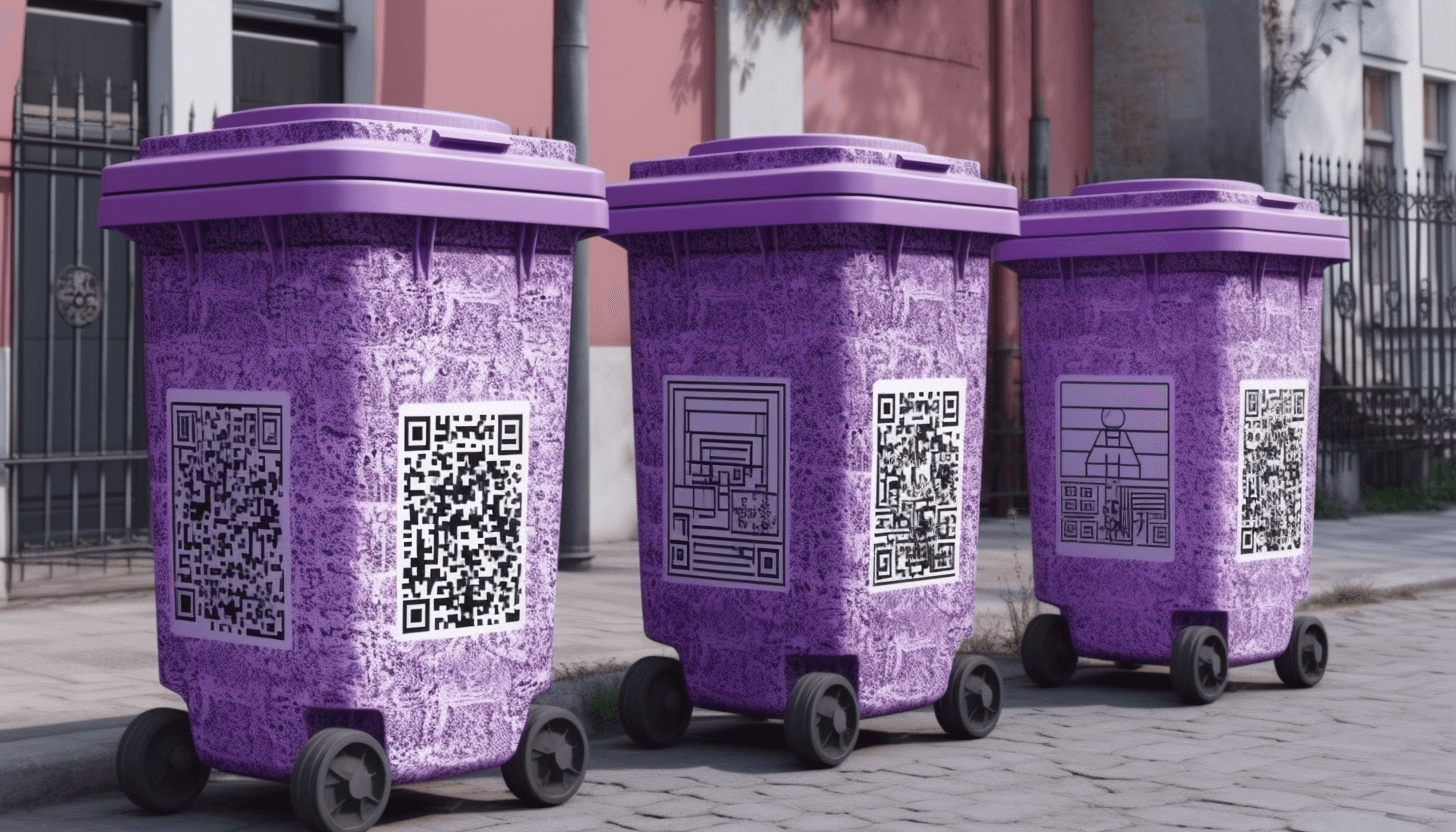 QR code on a trash