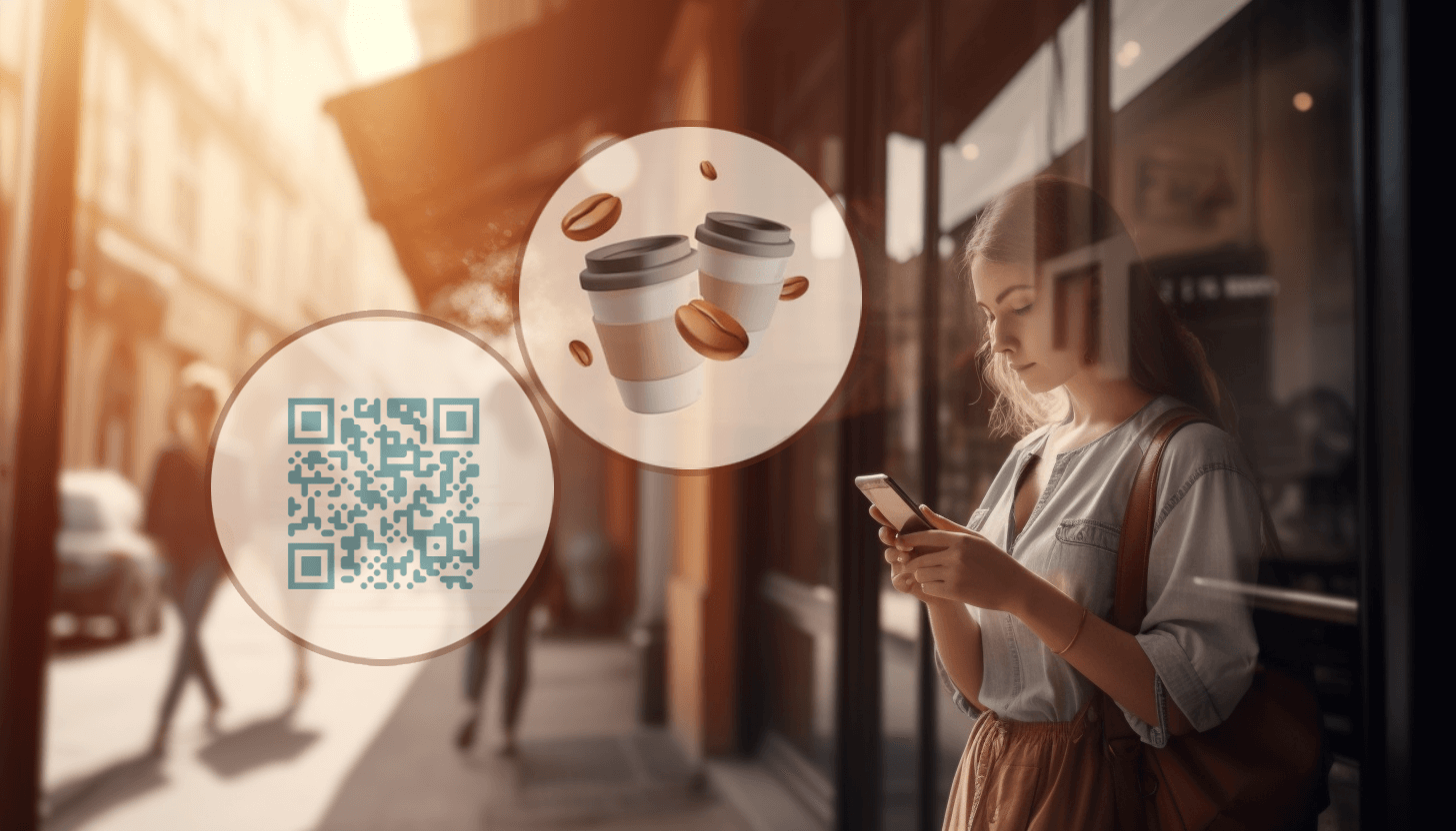 Coffee shop with QR codes
