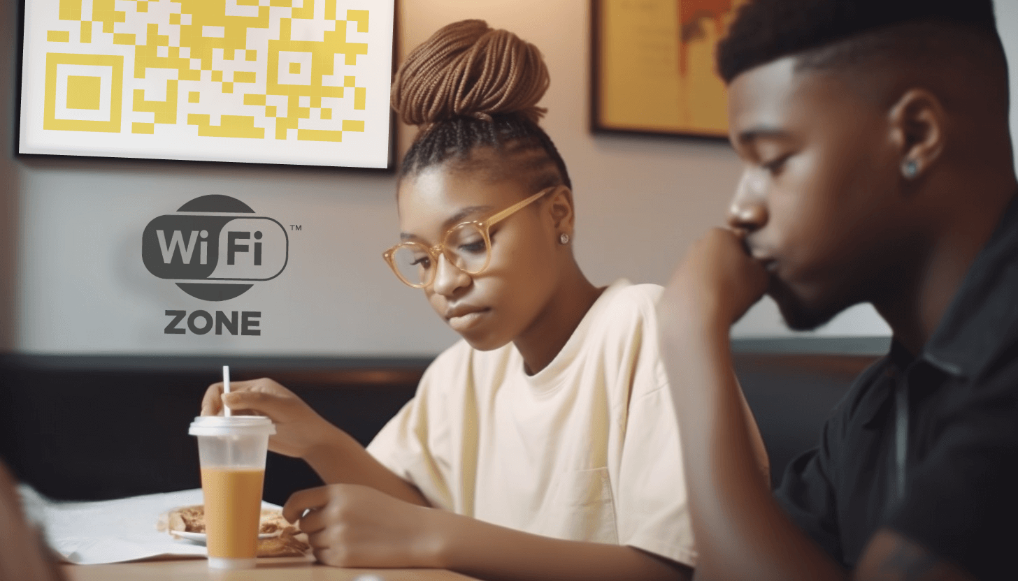 Wi-Fi QR codes in cafes